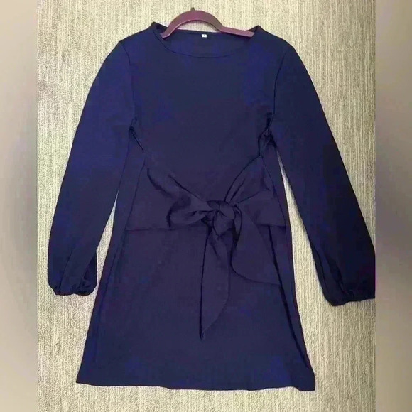 SMALL BLUE DRESS WITH FRONT TIE - Picture 3 of 6